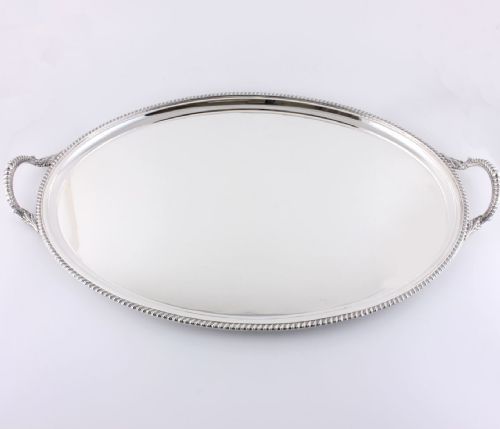Large Silver Plated Oval Tray.