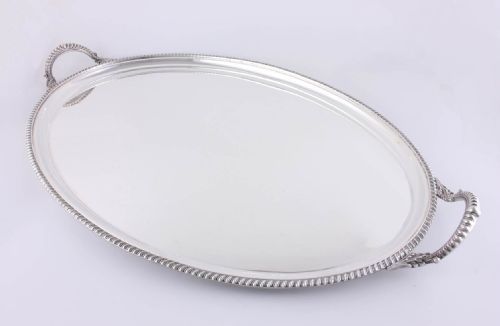 fig 1. Large Silver Plated Oval Tray.