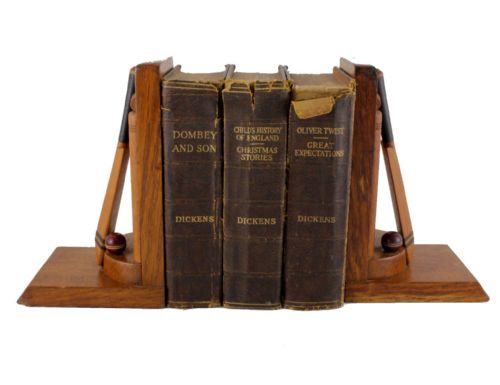 fig 2. Handmade Oak Bat & Ball Cricket Bookends.
