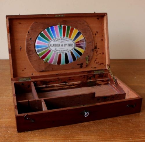 A Lacroix Paris France Artist Painting Box. Porcelain Palette De Peinture.