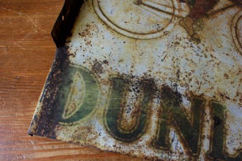 fig 2. Dunlop Cycles Enamel Metal Sign.