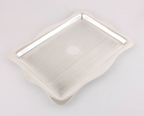 Art Deco Solid Silver Engine Turned Drinks Tray.