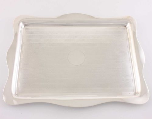 fig 1. Art Deco Solid Silver Engine Turned Drinks Tray.