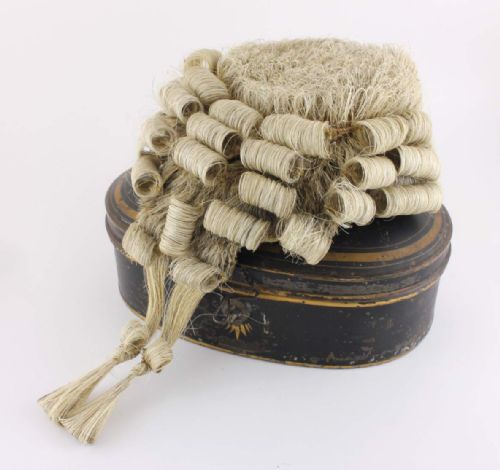 fig 2. Ravenscroft English Barristers Wig & Tole Tin.