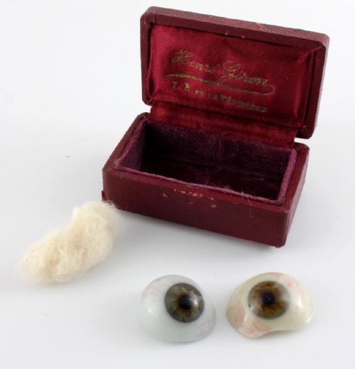 fig 2. Hand Blown French Ocularist Glass Eyes In Henri Giron Paris Box.