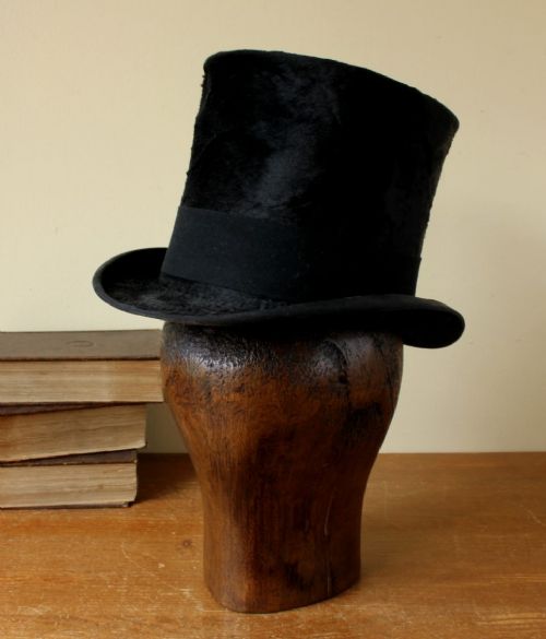 fig 1. Wooden Head Shaped Wig Hat Block. Milliner's Display Stand.