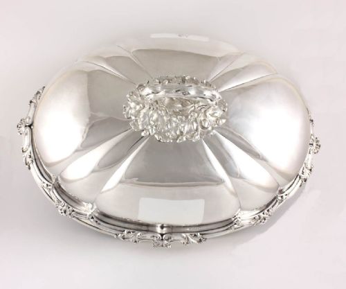 fig 1. Henry Wilkinson X Large Old Sheffield Plate Turkey Meat Dome.