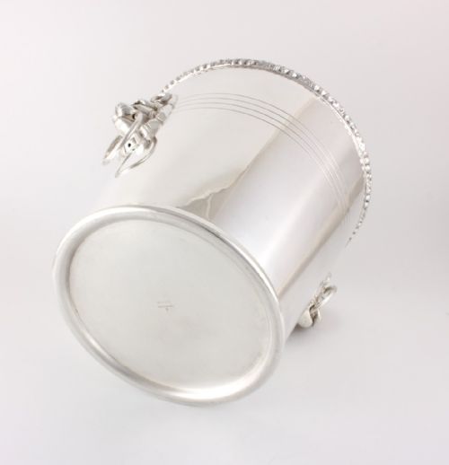 SILVER PLATE LION RING HANDLE CHAMPAGNE WINE COOLER BUCKET - ADDITIONAL PHOTO 12