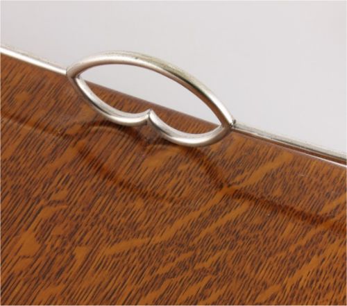 fig 1. Silver Plate & English Oak Gallery Tray.