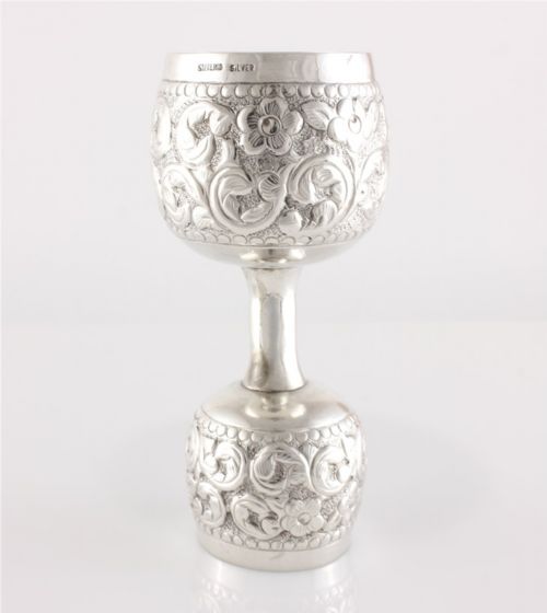 Indian Sterling Silver Spirit Drinks Measure Jigger.