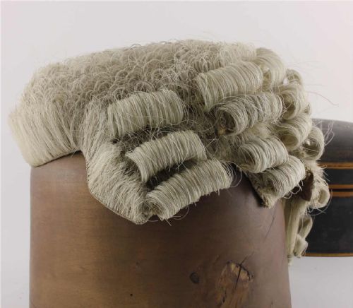 fig 1. English Barristers Wig & Tole Tin. Ravenscroft Law.