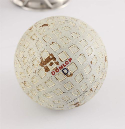 fig 1. Silver Dunlop Golf Ball Hole in One Souvenir Trophy.