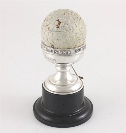 fig 2. Silver Dunlop Golf Ball Hole in One Souvenir Trophy.