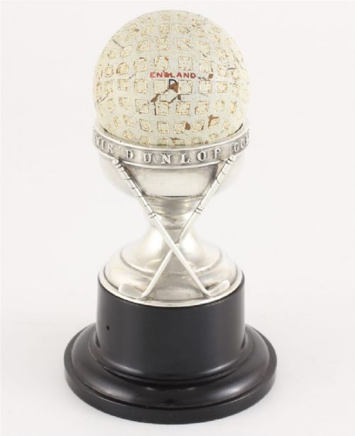 Silver Dunlop Golf Ball Hole in One Souvenir Trophy.