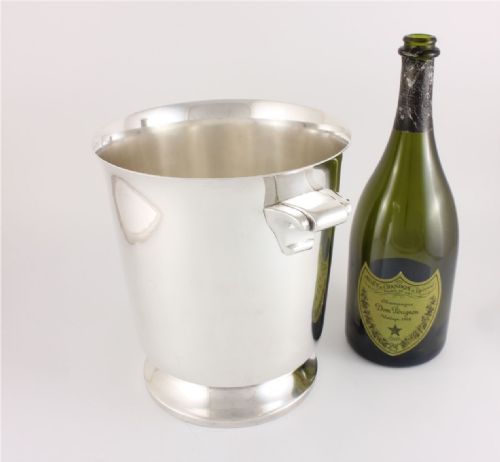 fig 1. French Silver Plated Art Deco Champagne Ice Bucket / Bottle Cooler.