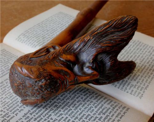 fig 1. Carved Wooden Devil's Head Walking Stick.