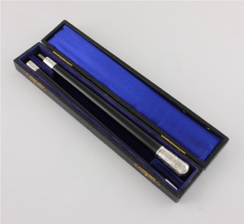 fig 2. Antique Silver and Ebony Two Piece Conductor's Baton in Fitted Case. 1924.