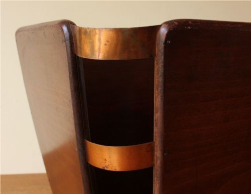 fig 1. Art Deco Wood & Copper Waste Paper Basket. J E Ruhlmann Attributed