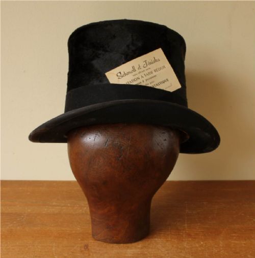 fig 1. French Wood Milliner's Head Wig Display Stand