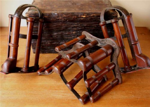 fig 2. 4 Antique Saddle Harness Tack Racks By Musgrave & Co.