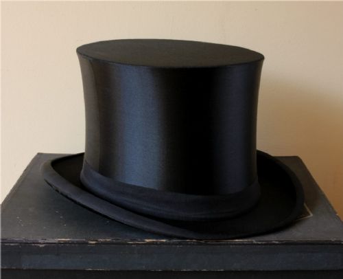 German Black Silk Opera Top Hat. Boxed. Size 7.