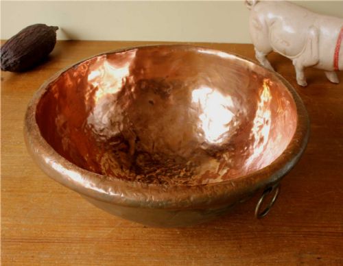 fig 2. French Copper Chocolate Mixing Bowl. Miquelard Paris.