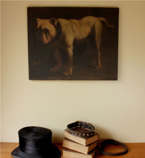 fig 2. Victorian Bulldog Oil Painting. Bully