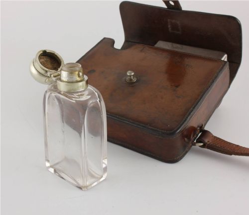 fig 3. Finnigans Leather Cased Sandwich Tin & Flask.