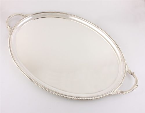 Extra Large Mappin & Webb Silver Plate Oval Drinks Cocktail Serving Tray.