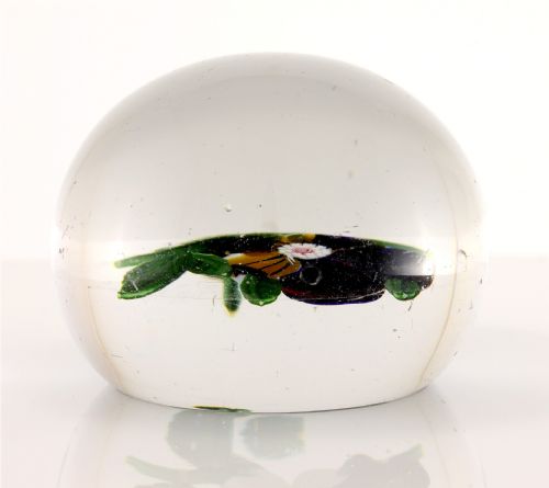 ANTIQUE FRENCH BACCARAT PANSY GLASS PAPERWEIGHT C1850 - ADDITIONAL PHOTO 6