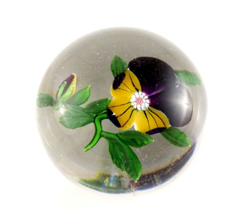 ANTIQUE FRENCH BACCARAT PANSY GLASS PAPERWEIGHT C1850 - ADDITIONAL PHOTO 13