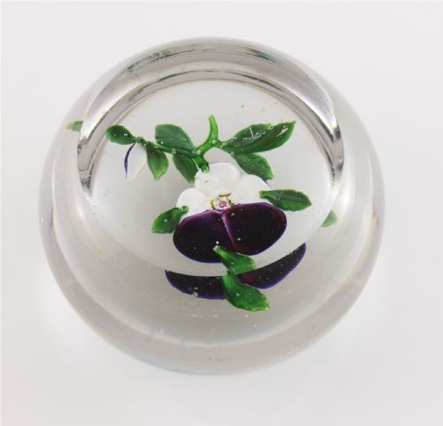 ANTIQUE FRENCH BACCARAT PANSY GLASS PAPERWEIGHT C1850 - ADDITIONAL PHOTO 16