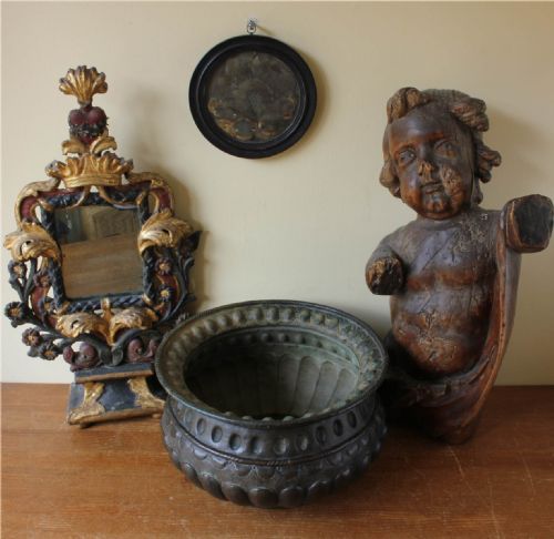 ANTIQUE COPPER TABLE BOWL 18TH CENTURY ITALIAN WINE CISTERN JARDINIERE - ADDITIONAL PHOTO 1