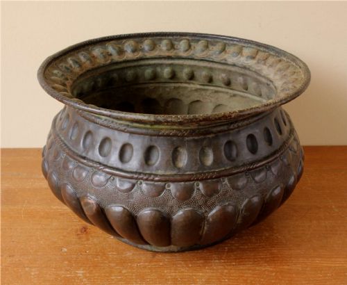 ANTIQUE COPPER TABLE BOWL 18TH CENTURY ITALIAN WINE CISTERN JARDINIERE - ADDITIONAL PHOTO 5