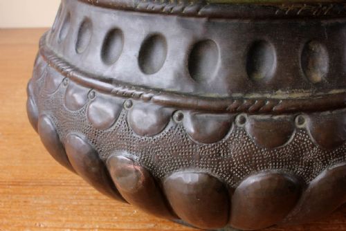 ANTIQUE COPPER TABLE BOWL 18TH CENTURY ITALIAN WINE CISTERN JARDINIERE - ADDITIONAL PHOTO 15