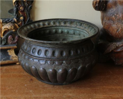 ANTIQUE COPPER TABLE BOWL 18TH CENTURY ITALIAN WINE CISTERN JARDINIERE - ADDITIONAL PHOTO 19