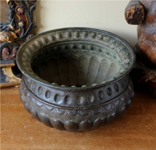 ANTIQUE COPPER TABLE BOWL 18TH CENTURY ITALIAN WINE CISTERN JARDINIERE - ADDITIONAL PHOTO 20