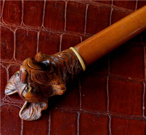 BLACK FOREST ARTICULATED ALSATIAN GERMAN SHEPHERD DOG WALKING STICK CANE - ADDITIONAL PHOTO 2