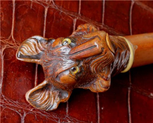 BLACK FOREST ARTICULATED ALSATIAN GERMAN SHEPHERD DOG WALKING STICK CANE - ADDITIONAL PHOTO 3