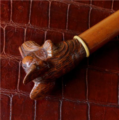 BLACK FOREST ARTICULATED ALSATIAN GERMAN SHEPHERD DOG WALKING STICK CANE - ADDITIONAL PHOTO 4