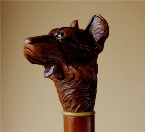 BLACK FOREST ARTICULATED ALSATIAN GERMAN SHEPHERD DOG WALKING STICK CANE - ADDITIONAL PHOTO 6