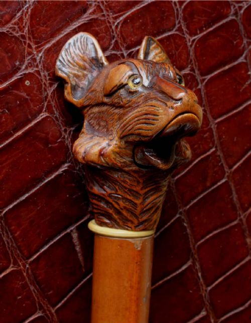 BLACK FOREST ARTICULATED ALSATIAN GERMAN SHEPHERD DOG WALKING STICK CANE - ADDITIONAL PHOTO 7