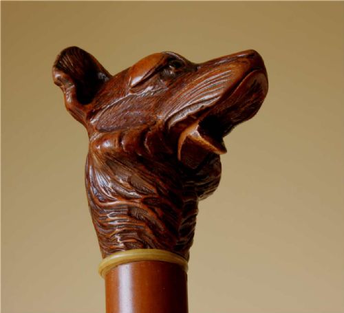 BLACK FOREST ARTICULATED ALSATIAN GERMAN SHEPHERD DOG WALKING STICK CANE - ADDITIONAL PHOTO 8