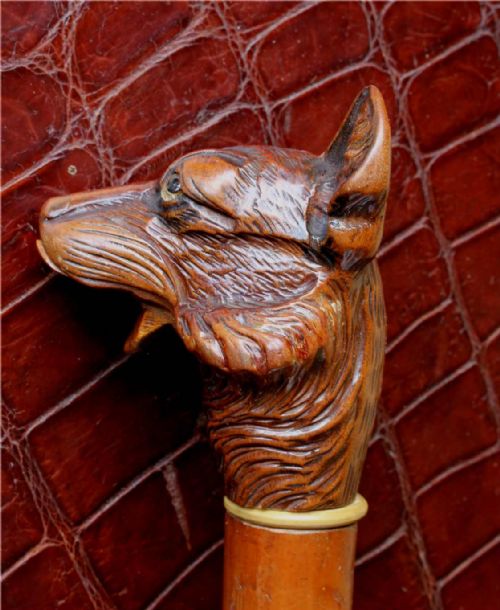 BLACK FOREST ARTICULATED ALSATIAN GERMAN SHEPHERD DOG WALKING STICK CANE - ADDITIONAL PHOTO 13