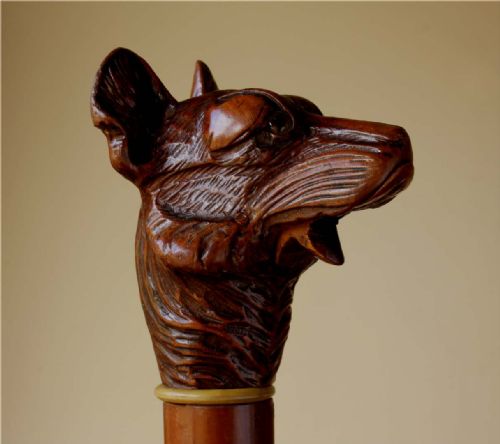 BLACK FOREST ARTICULATED ALSATIAN GERMAN SHEPHERD DOG WALKING STICK CANE - ADDITIONAL PHOTO 20