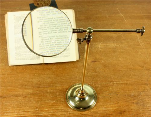fig 2. Antique French Brass Adjustable Table Top Magnifying Lens By VN Siegel.