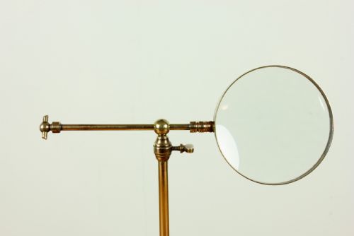 fig 3. Antique French Brass Adjustable Table Top Magnifying Lens By VN Siegel.