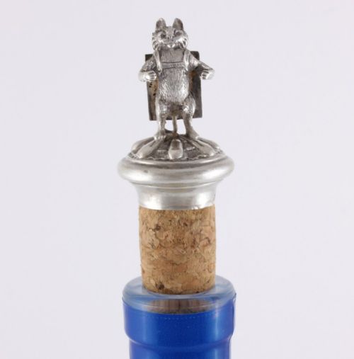 SILVER SANDWICH BOARD CAT WINE BOTTLE STOPPER VICTORIAN NOVELTY 1895 - ADDITIONAL PHOTO 2