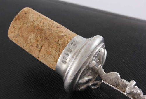 SILVER SANDWICH BOARD CAT WINE BOTTLE STOPPER VICTORIAN NOVELTY 1895 - ADDITIONAL PHOTO 9