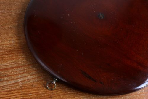 ANTIQUE ROUND WALL MIRROR DECORATIVE WOOD VICTORIAN FOXED MIRROR PLATE - ADDITIONAL PHOTO 5